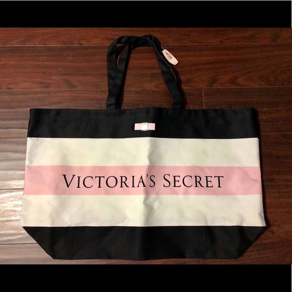 Victoria’s Secret Striped Canvas Tote Bag